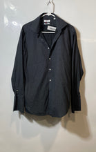 Load image into Gallery viewer, Calvin Klein Mens Black Dotted Long Sleeve Collared Slim Fit Dress Shirt Size 17
