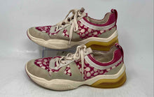 Load image into Gallery viewer, Coach Womens G4972 Beige And Dark Pink Monogram Lace-Up Sneaker Shoes Size 8B
