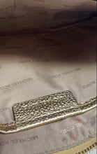 Load image into Gallery viewer, Michael Kors Womens Gold Pebbled Leather Zipper Inner Pocket Wristlet Wallet

