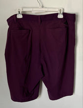 Load image into Gallery viewer, Adidas Mens Purple Flat Front Slash Pockets Mid-Rise Bermuda Shorts Size 38
