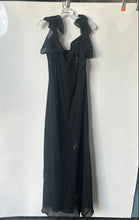 Load image into Gallery viewer, Chelsea Nites Womens Black Lined Flutter Sleeve V-Neck Maxi Dress Size 18W
