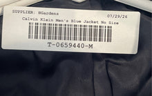 Load image into Gallery viewer, Calvin Klein Mens Blue Long Sleeve Single-Breasted Two Button Blazer No Size
