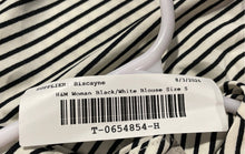 Load image into Gallery viewer, H&amp;M Womens Black White Striped Turtleneck Pullover Cropped Blouse Top Size Small
