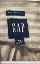Load image into Gallery viewer, Gap Mens Beige White Striped Print Chest Pockets Button-Up Shirt Size XS
