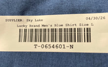 Load image into Gallery viewer, Lucky Brand Mens Blue 4 Way Stretch Slim Fit Collared Dress Shirt Size L 16/16.5
