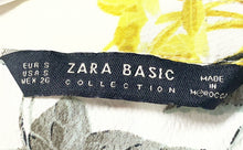 Load image into Gallery viewer, Zara Basic Womens Multicolor Floral 3/4 Sleeve Split Neck Blouse Top Size Small
