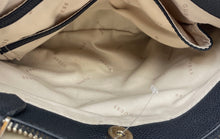 Load image into Gallery viewer, Guess Womens Black Leather Chain Strap Inner Pockets Bottom Studs Tote Bag
