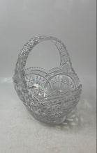 Load image into Gallery viewer, Clear Crystal Cut Glass Floral Decorative Centerpiece Basket With Handle
