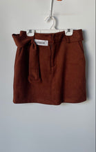 Load image into Gallery viewer, Forever 21 Womens Brown Slash Pocket Front Zip Belted Mini Skirt Size S
