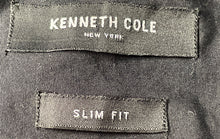 Load image into Gallery viewer, Kenneth Cole Mens Black Slim Fit Spread Collar Short Sleeve Button-Up Shirt Sz M
