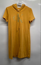 Load image into Gallery viewer, Calvin Klein Womens Mustard Short Sleeve Hoodie Dress Size Medium
