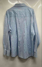 Load image into Gallery viewer, Wrangler Mens Blue Striped Long Sleeve Spread Collar Button-Up Shirt Size XL
