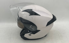 Load image into Gallery viewer, Pitmoto Mens Black White Open-Face Motorcycle Helmet DOT Certified Size M 7-58cm
