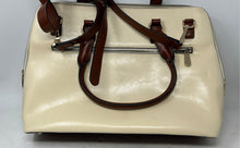 Load image into Gallery viewer, Bostanten Womens Beige Leather Bottom Studs Double Handle Zipper Satchel Bag
