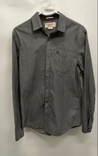 Load image into Gallery viewer, Penguin Mens Gray Cotton Spread Collar Long Sleeve Button-Up Shirt Size Small
