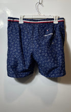 Load image into Gallery viewer, Tommy Hilfiger Mens Blue Circle Print Signature Stripe Lace-Up Swim Trunks Sz S
