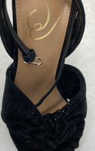 Load image into Gallery viewer, Sam Edelman Womens Kristen Black Suede Knotted Block Heel Platform Sandals Sz 6
