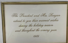 Load image into Gallery viewer, Framed 1985 Ronald Reagan White House Art Holiday Greeting Card Blue Room Paper
