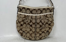 Load image into Gallery viewer, Coach Womens Soho Beige Brown Monogram Pleated Adjustable Strap Crossbody Bag
