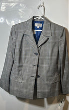 Load image into Gallery viewer, Le Suit Womens Gray Plaid Notch Lapel Three-Button Blazer Size 16P With Tag
