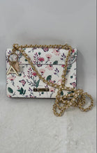 Load image into Gallery viewer, Aldo Womens White &amp; Gold Color Flowers &amp; Butterflies Print Crossbody Bag
