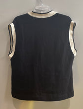 Load image into Gallery viewer, Massimo Dutti Womens Black &amp; White Cotton Button Front Vest Sweater Size Medium

