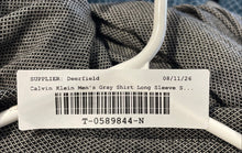 Load image into Gallery viewer, Calvin Klein Mens Gray Cotton Long Sleeve Collared Button-Up Shirt Size L

