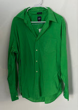 Load image into Gallery viewer, Gap Mens Green Long Sleeve Collared Regular Fit Button-Up Shirt Size Large
