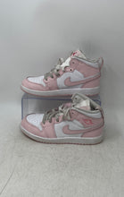 Load image into Gallery viewer, Nike Kids Air Jordan 1 Mid DQ8424-608 White Pink Lace-Up Sneaker Shoes Size 2Y
