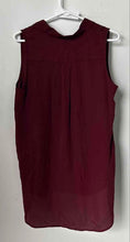 Load image into Gallery viewer, Banana Republic Womens Burgundy Pleated High-Low Tunic Blouse Top Size S

