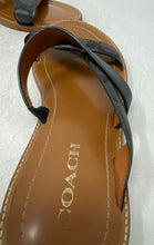 Load image into Gallery viewer, Coach Womens Harlan CA363 Black Brown Open Toe Slip-On Slide Sandals Size 9B
