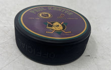 Load image into Gallery viewer, Vintage 1996 Official Anaheim Mighty Ducks Ice Hockey Puck Paul Kariya 9
