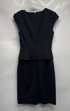 Load image into Gallery viewer, J.Crew Womens Black Short Sleeve Back Zipper Cocktail Sheath Dress Size 00
