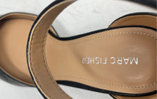 Load image into Gallery viewer, Marc Fisher Womens Black Leather Block Heel Ankle Strap Sandals Size 9M
