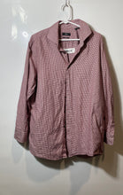 Load image into Gallery viewer, Hugo Boss Mens White Red Houndstooth Print Sharp Fit Dress Shirt Size 17R 32/33
