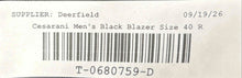 Load image into Gallery viewer, Cesarani Mens Black Long Sleeve Notch Lapel Three-Button Blazer Size 40R
