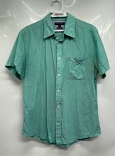 Load image into Gallery viewer, Tommy Hilfiger Mens Green Cotton Short Sleeve Custom Fit Button-Up Shirt Size L
