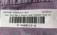 Load image into Gallery viewer, Hugo Boss Mens Purple Cotton Long Sleeve Collared Slim Fit Button-Up Shirt Sz XL
