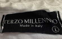 Load image into Gallery viewer, Terzo Millennio Womens White Short Sleeve Smocked Round Neck Mini Dress Size L
