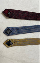 Load image into Gallery viewer, Set Of 3 Conti Mens Yellow Wine Red And Blue And Gray Printed Silk Pointed Ties
