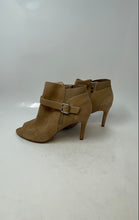 Load image into Gallery viewer, Marc Fisher Womens Shimmee Beige Suede Peep Toe Ankle Booties Size 8.5M
