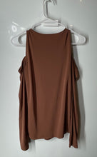 Load image into Gallery viewer, INC International Concepts Womens Brown Long Sleeve Wrap Blouse Top Size S
