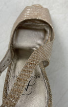 Load image into Gallery viewer, Adrianna Papell Womens Gold Glitter Peep Toe High Slingback Heels Size 8.5M
