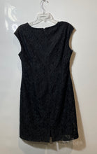 Load image into Gallery viewer, Tahari Womens Black Floral Lace Back Zip Horseshoe Neck Sheath Dress Size 12
