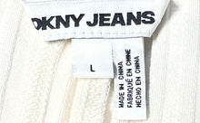 Load image into Gallery viewer, Donna Karan New York Jeans Womens Ivory Ruched Short Sleeve Blouse Top Size L
