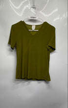 Load image into Gallery viewer, Calvin Klein Womens Green Short Sleeve V-Neck Regular Fit T-Shirt Size S
