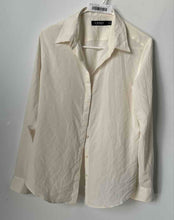 Load image into Gallery viewer, Lauren Ralph Lauren Womens Off White Long Sleeve Button-Up Shirt Size Medium
