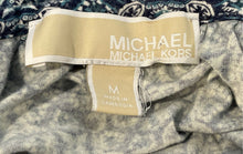 Load image into Gallery viewer, Michael Kors Womens Blue Geometric Print 3/4 Sleeve Scoop Neck Blouse Top Size M
