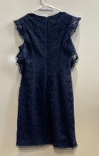Load image into Gallery viewer, Vince Camuto Womens Blue Lace Cap Sleeve Crew Neck Bodycon Dress Size 2P
