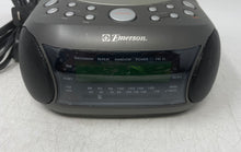 Load image into Gallery viewer, Emerson CKD9901 Gray Dual Alarm Clock Radio AM FM CD Stereo Player Untested
